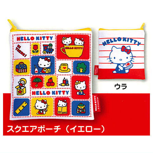 Hello Kitty 70's Design Collection [3.Square pouch (yellow)]