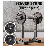 Diecast barbell [2.Silver stand (15kgx2plate)]