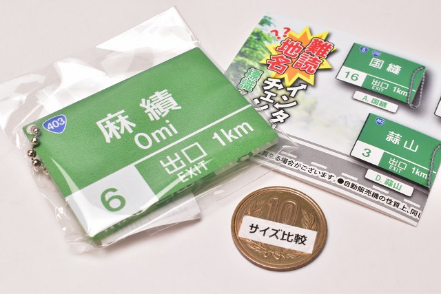 Nandoku chimei Interchange Sign Acrylic ball chain [3.Omi] – toysantajp