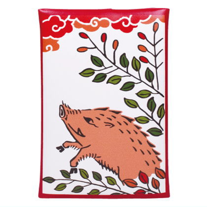 Hanafuda Pouch Collection Hanaawase [6.Boar tissue case]