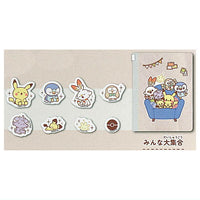 Pokepiece mini vinyl pouch with sticker [5.Everyone daishugo]