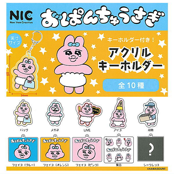 Panty Rabbit acrylic key chain [All 10 type set (Full Complete)]