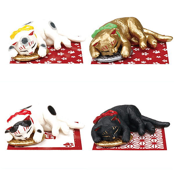 Manekitsukarete futsunonekoninaritai manekineko [Assorted 4 type set (3.Sleep (white)/4.Sleep (gold)/5.Sleep (black and white)/6.Sleep (black))]