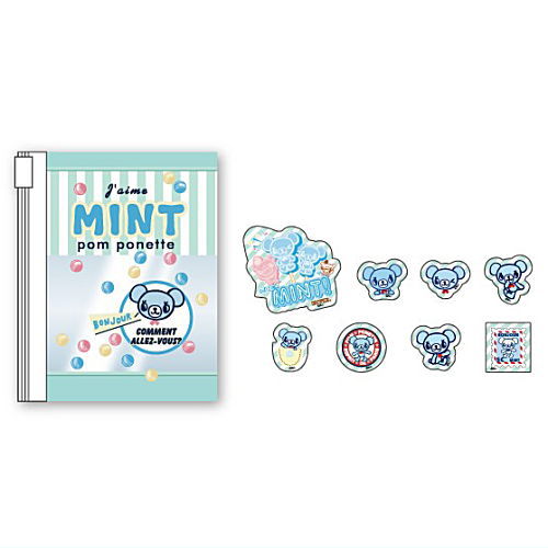 Rainbow Park Vinyl pouch Sticker [5.pom ponette junior Jaime Mint]