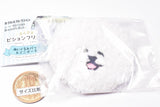 Manmaru Bichon Frise plush toy Badge & Mini Pouch [1.Mokomaru badge (nikkori)]