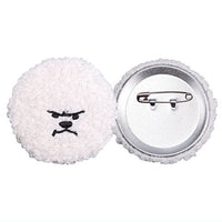 Manmaru Bichon Frise plush toy Badge & Mini Pouch [2.Mokomaru badge (oko)]