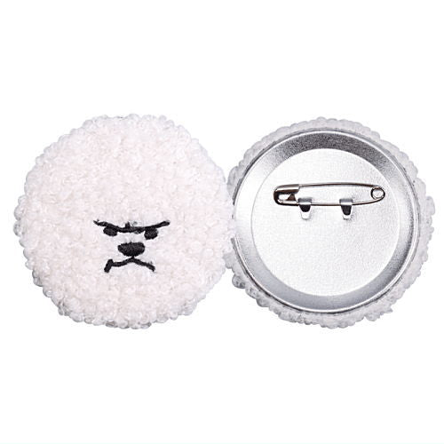 Manmaru Bichon Frise plush toy Badge & Mini Pouch [2.Mokomaru badge (oko)]