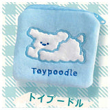 Cute square embroidery pouch [4.Toy poodle]