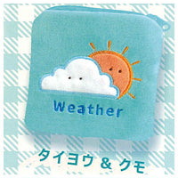 Cute square embroidery pouch [5.Sun & spider]