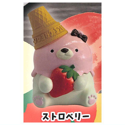 Ushihito Ice cream bear figure mascot [5.Strawberry]