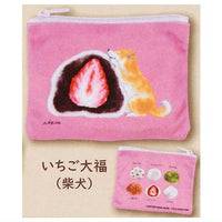 Natsuka Murata World Dogs and Snacks Pouch [5.Strawberry Daifuku (Shiba Inu)]