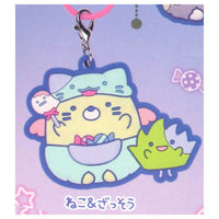 Sumikkogurashi Mejirushi Rubber Charm [4.Neko & Zassou]