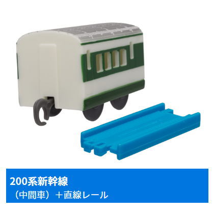 Capsule Plarail Shinkansen that crosses over time [8.200 Series Shinkansen (Intermediate vehicle) + Straight rail]