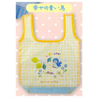 Spica-pika Embroidery Artist Yui Yamano Eco Bag [5.Happy blue bird]