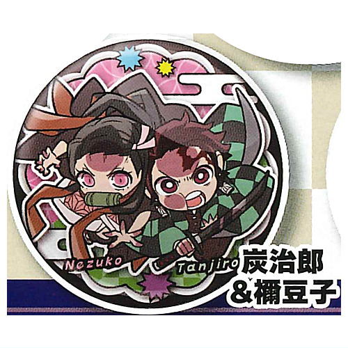 Pita! Deforme Anime Kimetsu no Yaiba Icchidanketsu Can Badge [6.Tanjiro & Nezuko]