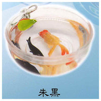 Four-tailed goldfish small bowl [4.Vermillion Black]