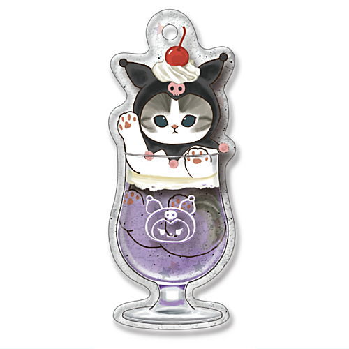 mofusand x Sanrio Characters Soda Acrylic Keychain [3.Kuromi]