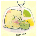 Sumikkogurashi Juicy! Pukkuri clear key chain [4.Neko & Zassou]