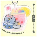 Sumikkogurashi Juicy! Pukkuri clear key chain [6.Penguin (hommono) & Furoshiki (border)]