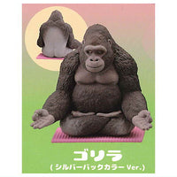 Capsule Q Museum Sato Kunio's animals Yoga time [1.Gorilla (silver back color Ver.)]