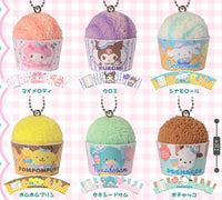 Sanrio Characters Ice Cream Keychain [All 6 type set (Full Complete)]