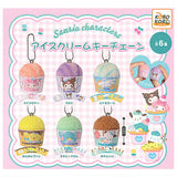 Sanrio Characters Ice Cream Keychain [All 6 type set (Full Complete)]