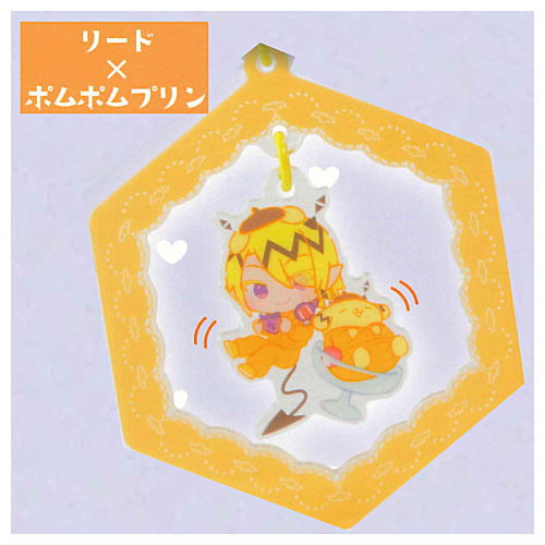 Welcome to Demon School! Iruma-kun x SANRIO CHARACTERS swaying acrylic key chain [3.Lied x Pompompurin]
