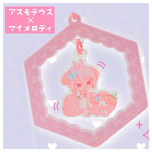 Welcome to Demon School! Iruma-kun x SANRIO CHARACTERS swaying acrylic key chain [4.Asmodeus x My Melody]
