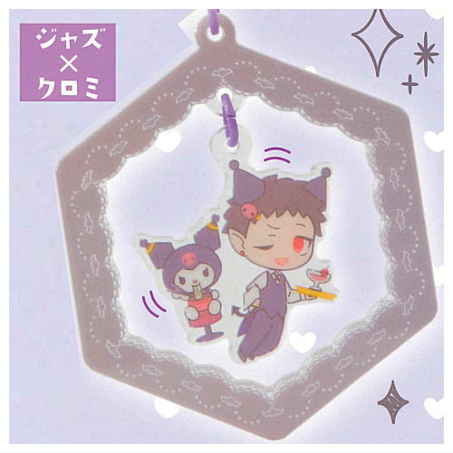 Welcome to Demon School! Iruma-kun x SANRIO CHARACTERS swaying acrylic key chain [5.Jazz x Kuromi]