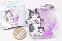 mofusand x Sanrio Characters Acrylic Plate Key Chain Flower Dome [1.Kuromi]