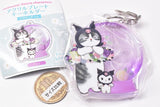 mofusand x Sanrio Characters Acrylic Plate Key Chain Flower Dome [1.Kuromi]