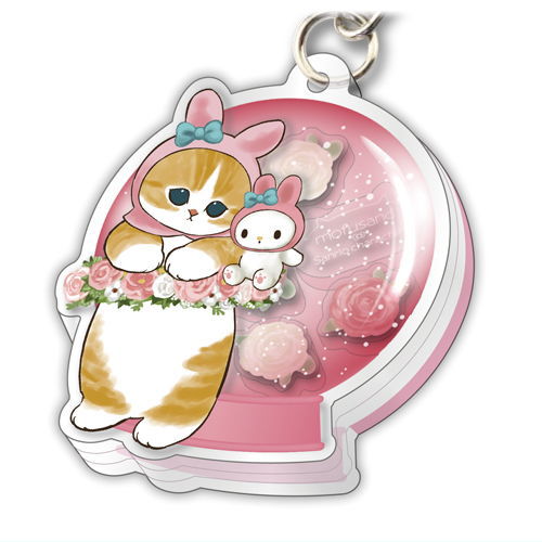 mofusand x Sanrio Characters Acrylic Plate Key Chain Flower Dome [2.My melody]