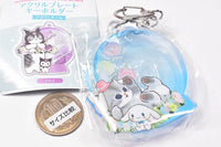 mofusand x Sanrio Characters Acrylic Plate Key Chain Flower Dome [3.Cinnamoroll]