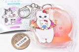 mofusand x Sanrio Characters Acrylic Plate Key Chain Flower Dome [5.Hello Kitty]