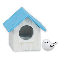 Shimaenaga and birdhouse [2.Shimaenaga and Light blue covered birdhouse]