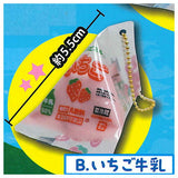 Munyutoro! Clear triangle milk carton mascot [2.Strawberry milk]