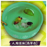 Japanese taste Fishbowl mascot Part.3 [1.Pottery bowl (jade color)]