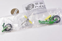 Movable! Die-cast! Tricycle & Motorcycle & Unicycle Mascot [2.Motorcycle green & yellow]