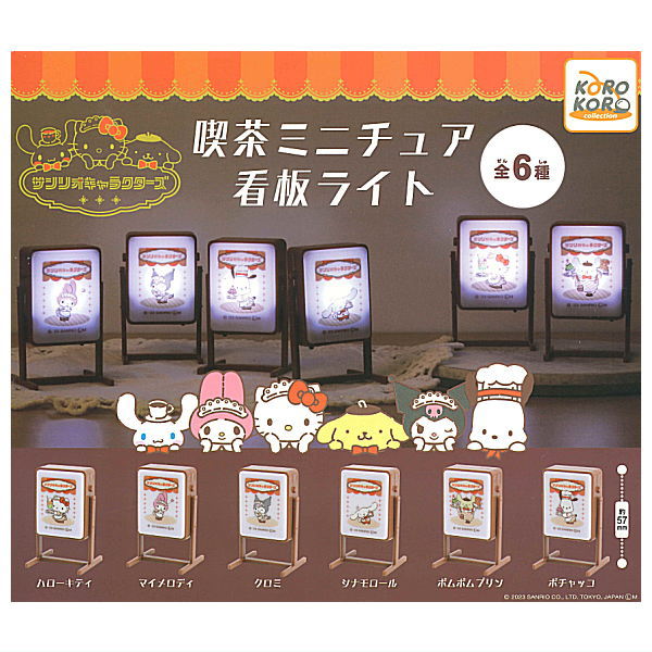 Sanrio Characters Cafe Miniature Sign Light [All 6 type set(Full Complete)]