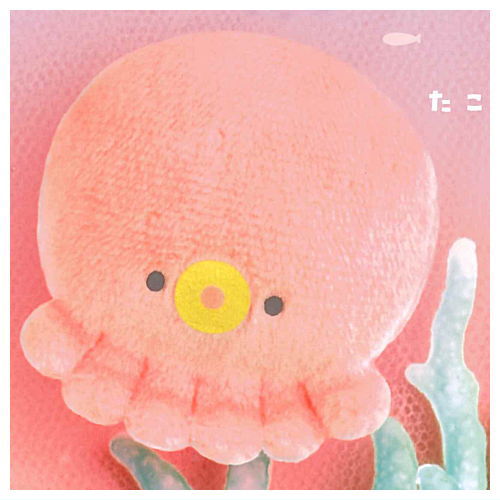 Tsuburana hitomi no Aquarium Plush Toy Badge Sunset [3.Octopus]