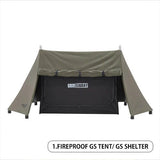 Solo Camp Miniature Collection Garage Edition produced by CAMP HACK [1.FIREPROOF GS TENT/ GS SHELTER]