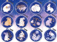 Rabbit constellation metal keychain [All 12 type set(Full Complete)]