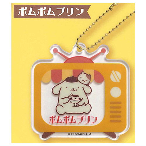 Sanrio Characters Fancy Retro TV Type Acrylic Key Chain [3.Pompompurin]