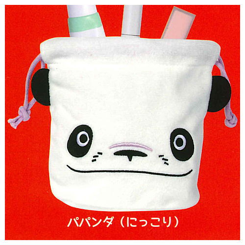 Panda Kopanda fuwafuwa face kinchaku [3.PapaPanda (nikkori)]