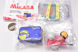 MIKASA miniature collection [Assorted 3 type set (2.Volleyball court assembly type/3.AC-BG260W-BL 6-ball bag, sports bottle/4.Ball No. 4 MVP400-MAL x 2, Ball No. 5 V200W x 1, BA-17 Volleyball Linesman Flag A/B x 1 each)]