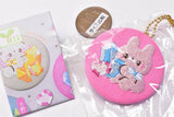 Sukuttotacchisan embroidery can badge key chain [3.Rabbit]