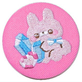 Sukuttotacchisan embroidery can badge key chain [3.Rabbit]