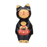 Asian interior goods Koshikake Animals [2.Black cat]