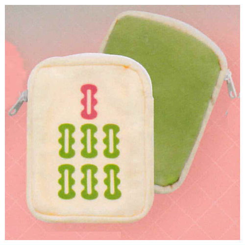 Cute mahjong mahjong tiles fukafuka pouch [4.Chi-so-]