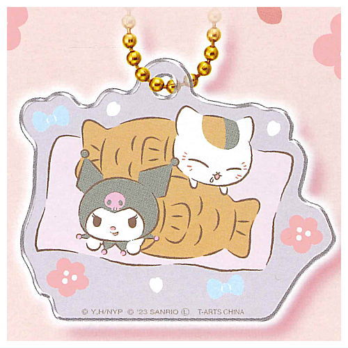 Natsume Yuujinchou Sanrio Characters Collaboration Acrylic Keychain [5.Kuromi x Nyanko Sensei]